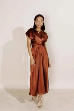 WORUI Dresses Rosalind Midi Dress In Rust