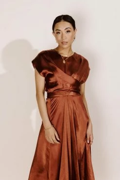 WORUI Dresses Rosalind Midi Dress In Rust