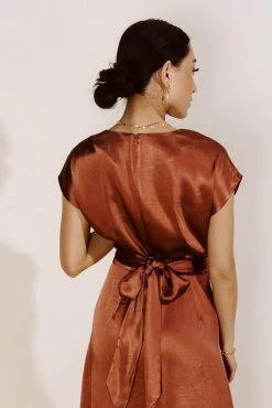 WORUI Dresses Rosalind Midi Dress In Rust