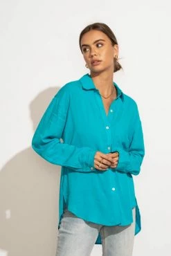 Brand new ๐ MILLIBON POLYMOND DK INC Georgie Button Down Top In Blue - FINAL SALE ๐ 9 MILLIBON POLYMOND DK INC Georgie Button Down Top In Blue - FINAL SALE