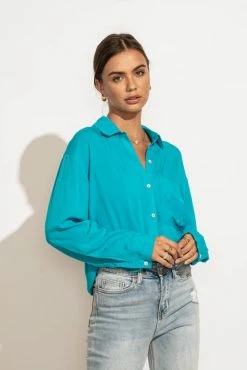 Brand new ๐ MILLIBON POLYMOND DK INC Georgie Button Down Top In Blue - FINAL SALE ๐ 11 MILLIBON POLYMOND DK INC Georgie Button Down Top In Blue - FINAL SALE