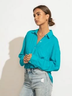 Brand new ๐ MILLIBON POLYMOND DK INC Georgie Button Down Top In Blue - FINAL SALE ๐ 12 MILLIBON POLYMOND DK INC Georgie Button Down Top In Blue - FINAL SALE
