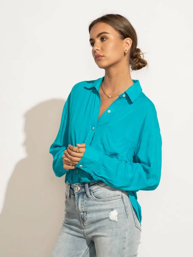 Brand new ๐ MILLIBON POLYMOND DK INC Georgie Button Down Top In Blue - FINAL SALE ๐ 6 MILLIBON POLYMOND DK INC Georgie Button Down Top In Blue - FINAL SALE