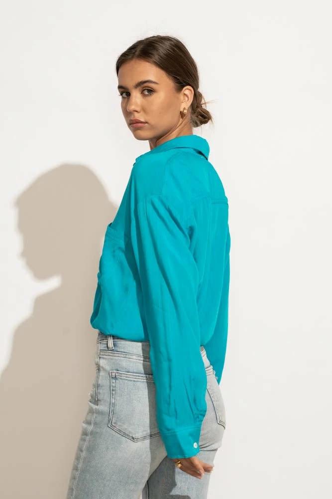 Brand new ๐ MILLIBON POLYMOND DK INC Georgie Button Down Top In Blue - FINAL SALE ๐ 4 MILLIBON POLYMOND DK INC Georgie Button Down Top In Blue - FINAL SALE