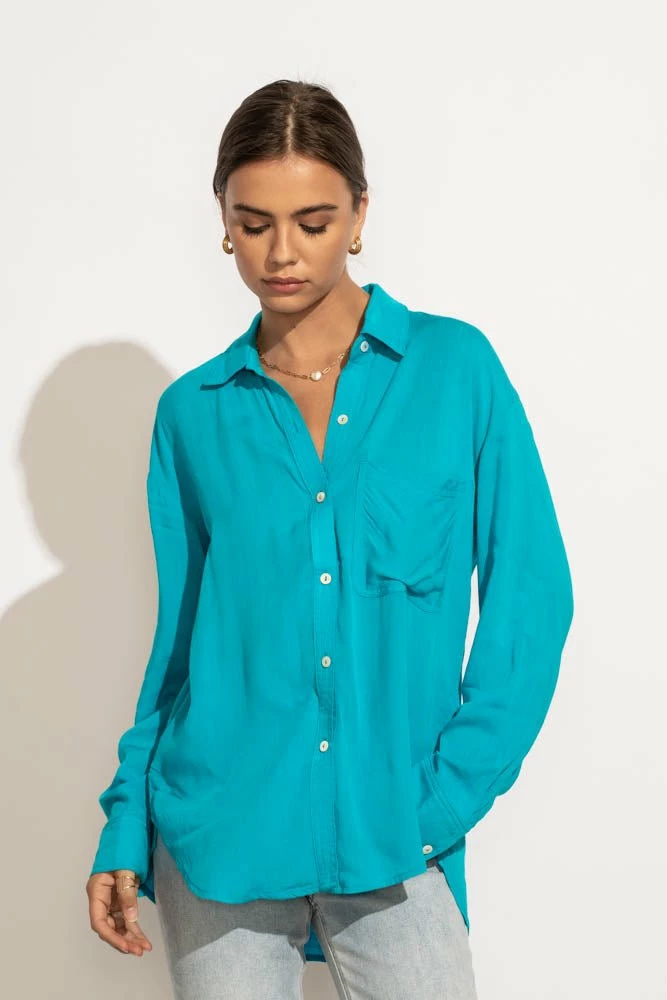 Brand new ๐ MILLIBON POLYMOND DK INC Georgie Button Down Top In Blue - FINAL SALE ๐ 2 MILLIBON POLYMOND DK INC Georgie Button Down Top In Blue - FINAL SALE