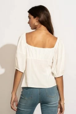 AEMI AND CO Delani Blouse In White - FINAL SALE