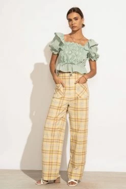 BLU PEPPER Blanche Blouse In Mint - FINAL SALE