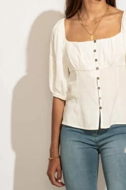 AEMI AND CO Delani Blouse In White - FINAL SALE