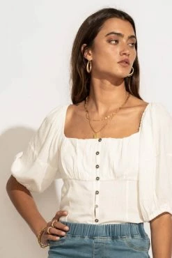 AEMI AND CO Delani Blouse In White - FINAL SALE