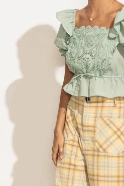 BLU PEPPER Blanche Blouse In Mint - FINAL SALE