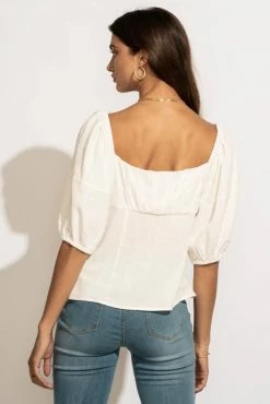 AEMI AND CO Delani Blouse In White - FINAL SALE