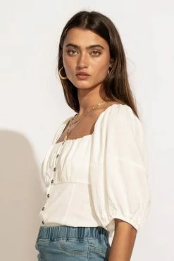 AEMI AND CO Delani Blouse In White - FINAL SALE