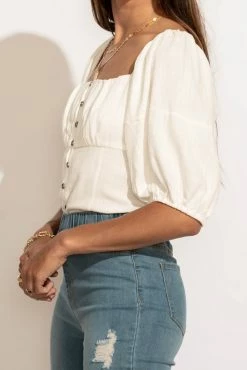 AEMI AND CO Delani Blouse In White - FINAL SALE