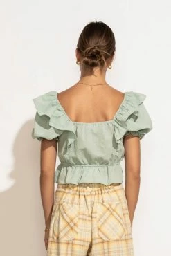 BLU PEPPER Blanche Blouse In Mint - FINAL SALE