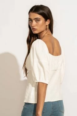 AEMI AND CO Delani Blouse In White - FINAL SALE