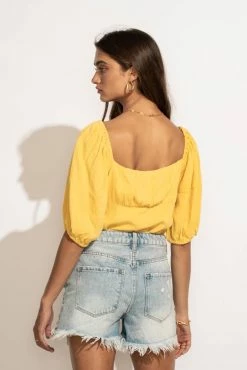 AEMI AND CO Delani Blouse In Yellow - FINAL SALE Tops