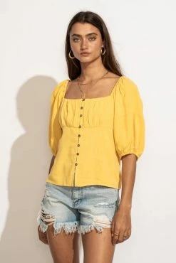 AEMI AND CO Delani Blouse In Yellow - FINAL SALE Tops