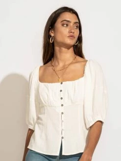 AEMI AND CO Delani Blouse In White - FINAL SALE