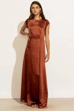 WORUI Lucille Maxi Dress In Rust Dresses