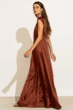 WORUI Lucille Maxi Dress In Rust Dresses