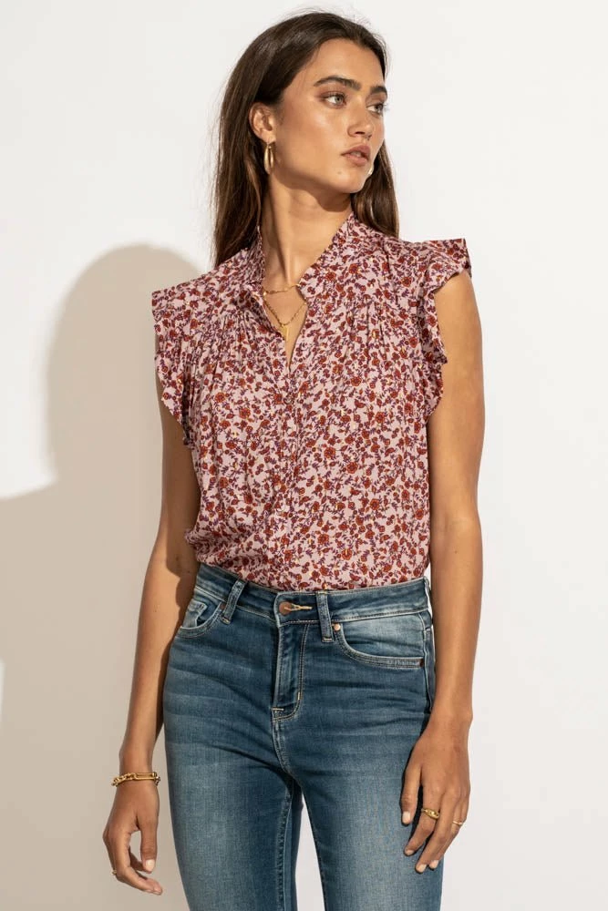 Discount π LOVE STITCH Clothing Illustrated Chelsea Floral Blouse - FINAL SALE π 3 LOVE STITCH Clothing Illustrated Chelsea Floral Blouse - FINAL SALE