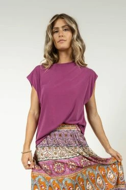 LIME N CHILI Raleigh Top In Magenta - FINAL SALE