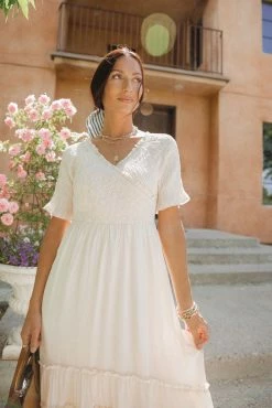 WELLMADE INC Jasper Smocked Midi Dress - FINAL SALE