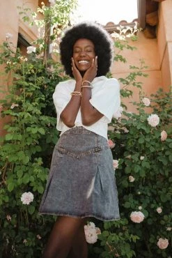 PROMESA Ethel Pleated Denim Skirt - FINAL SALE