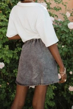 PROMESA Ethel Pleated Denim Skirt - FINAL SALE