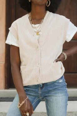 GINGER G Button Up Sweater Vest - FINAL SALE Sweaters