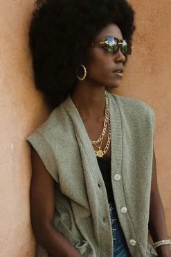 GINGER G Button Up Sweater Vest - FINAL SALE Sweaters