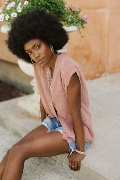 GINGER G Button Up Sweater Vest - FINAL SALE Sweaters