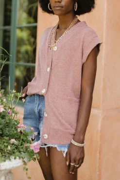 GINGER G Button Up Sweater Vest - FINAL SALE Sweaters