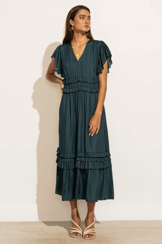 Cheapest π WORUI π Dresses Willa Ruffle π Dress In Teal β 6 WORUI Dresses Willa Ruffle Dress In Teal
