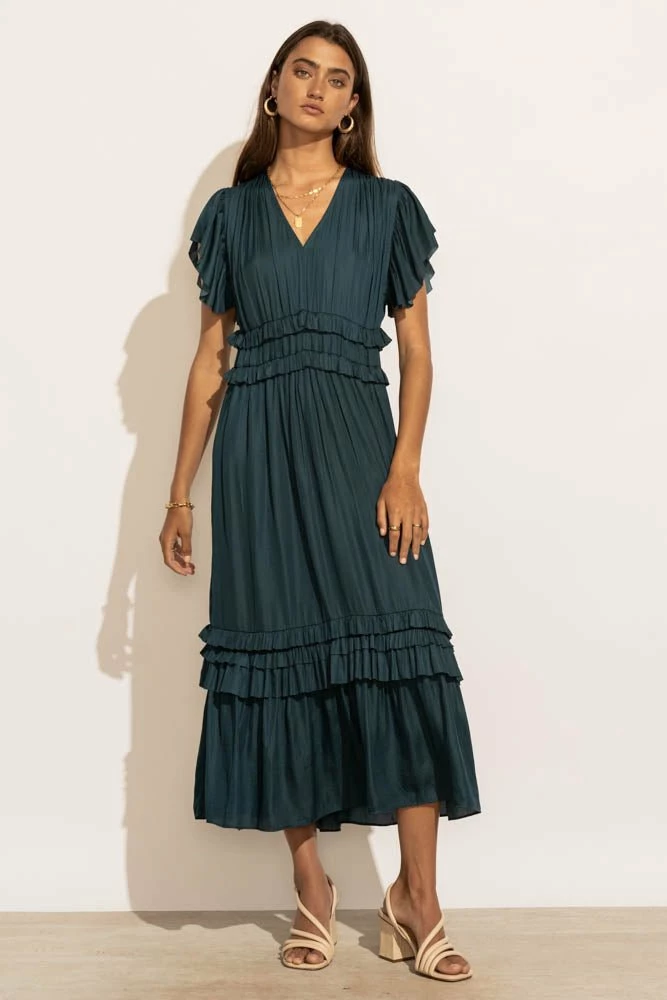 Cheapest π WORUI π Dresses Willa Ruffle π Dress In Teal β 1 WORUI Dresses Willa Ruffle Dress In Teal