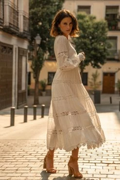 THE CLOTHING CO Daria Embroidered Dress In White - FINAL SALE