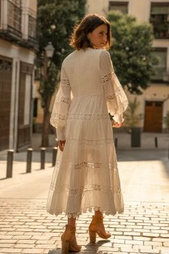 THE CLOTHING CO Daria Embroidered Dress In White - FINAL SALE