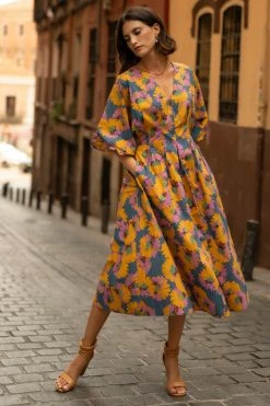 WELLMADE INC Dresses Kara Floral Midi Dress