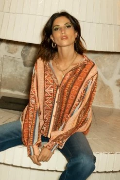 Flying Tomato Kitty Button Down Top - FINAL SALE