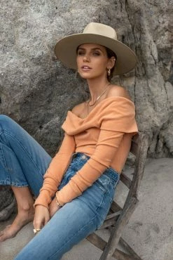 SINA Tops Claire Top In Coral - FINAL SALE