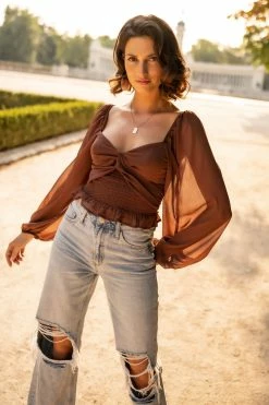 PROMESA Kyra Cropped Blouse - FINAL SALE