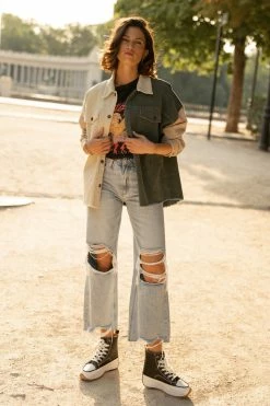 WORUI Tops Winnie Corduroy Shacket In Teal