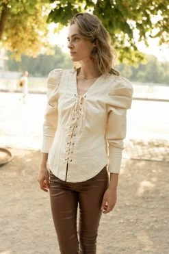 SINA Micah Top In Cream - FINAL SALE