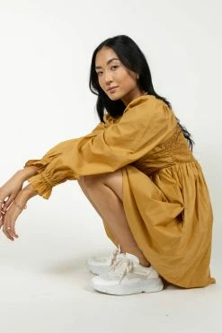 AARON & AMBER Dresses Ellison Mini Dress In Mustard - FINAL SALE