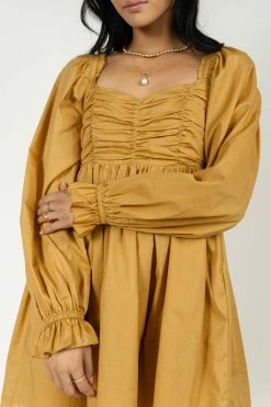 AARON & AMBER Dresses Ellison Mini Dress In Mustard - FINAL SALE