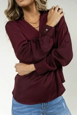 FUN 2 FUN Kyrie Blouse In Burgundy