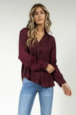 FUN 2 FUN Kyrie Blouse In Burgundy
