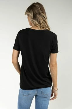 LIME N CHILI Essentials V Neck Tee In Black - FINAL SALE