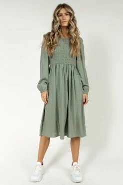 Best Sale π― AARON & AMBER Ainsley Midi π Dress In Sage - FINAL SALE π 10 AARON & AMBER Ainsley Midi Dress In Sage - FINAL SALE