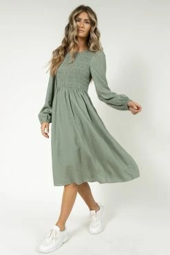 Best Sale π― AARON & AMBER Ainsley Midi π Dress In Sage - FINAL SALE π 8 AARON & AMBER Ainsley Midi Dress In Sage - FINAL SALE